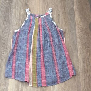 Anthropologie Multicolor Striped Sleeveless Tank — Blue, Pink & Green